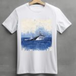 unworried blue whale tail tee