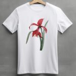 unworried red flora regular fit tee