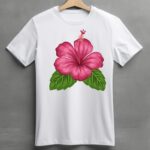 unworried regular fit pink Hibuscus tee