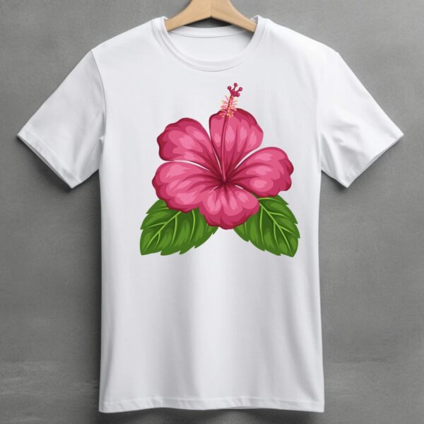 unworried regular fit pink Hibuscus tee