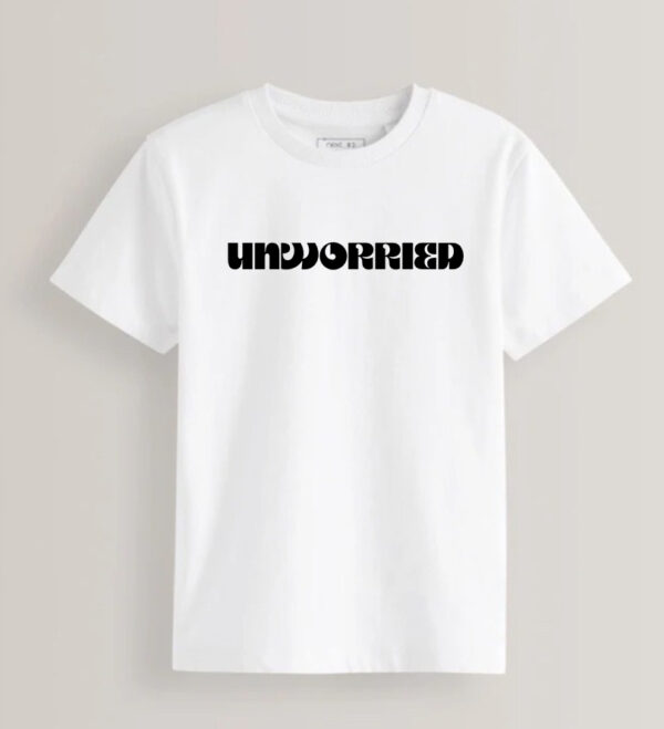 unworried White tee