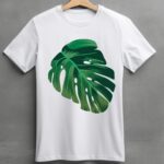 unworried regular fit pink leaf tee